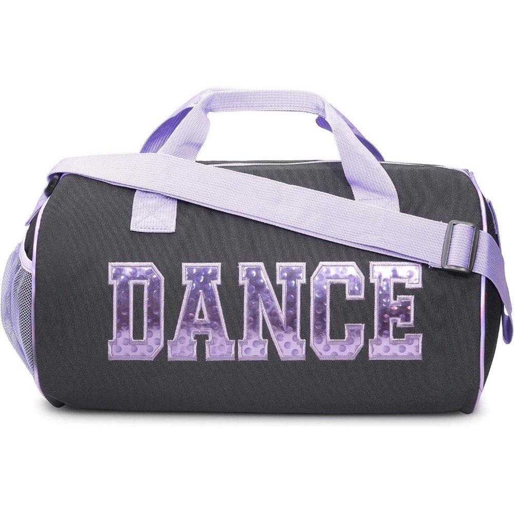 Girls Black and Purple Water-resistant Travel Bag with Adjustable Handy Pouch